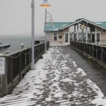The first snow of winter dusts the island