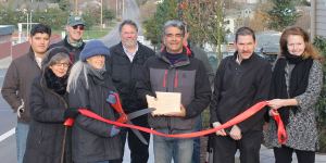 Ribbon cutting celebrates Tucker Avenue sidewalks, bike lanes