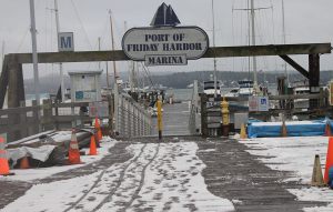 The first snow of winter dusts the island