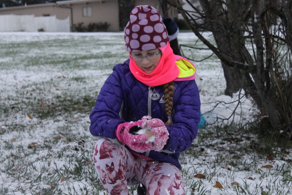 The first snow of winter dusts the island