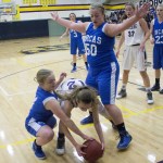 Staff photo/Greg Sellentin                                Ciera Bailey fights for a loose ball.