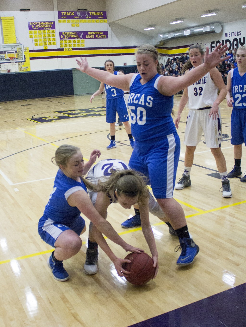 Staff photo/Greg Sellentin                                Ciera Bailey fights for a loose ball.