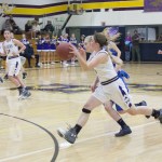 Staff photo/Greg Sellentin                                Savannah Hoffman brings the ball down the court.