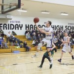 Staff photo/Greg Sellentin                                Lucas Chevalier scores on a breakaway layup in the fourth quarter.