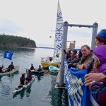 Contributed photo                                Lopez protesters joined by sailboats, row boats and kayaks.