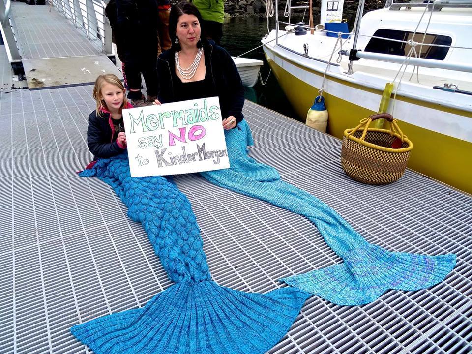 Contributed photo                                Lopez protesters pose with their sign.
