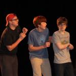 Staff photo/Heather Spaulding                                 From left to right: Emily Vogel as Toto; Eric Sabel as the Lion; Zac Fincher, as the Tinman; Wilson Loucks, as the Scarecrow; Jillian Urbach as Dorothy.