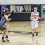 Staff photo/Greg Sellentin                                Junior Savannah Hoffman brings the ball down court.