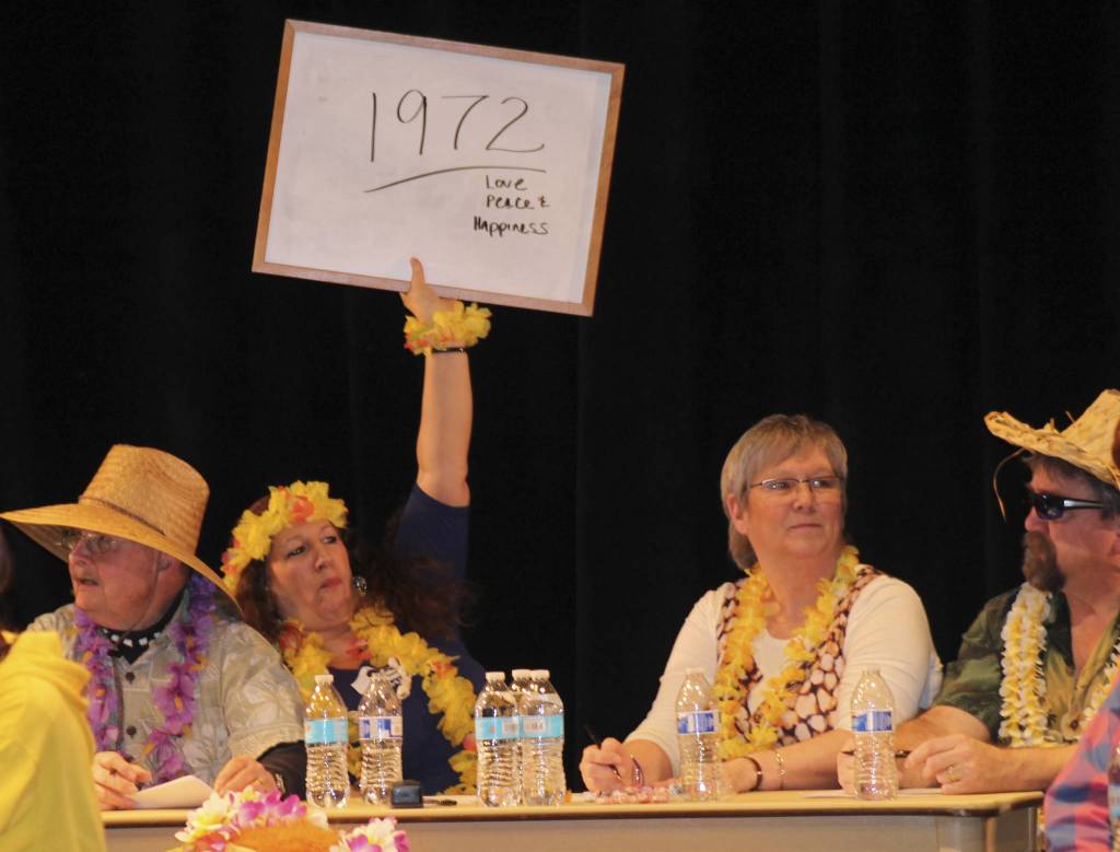 Staff photo/Hayley Day                                A member of the &ldquo;Hawaiian&rdquo; Lions team reveals their answer.