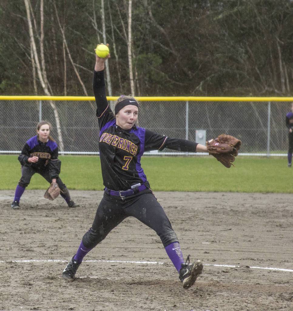 Staff photo/Greg Sellentin                                Emma Wickman pitched a 1-hitter.