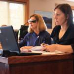 Staff photo/Hayley Day                                Erika Shook, director of San Juan County Community Development, and Linda Kuller, planning manager, discuss the proposals for contractors to help with parts of the county&rsquo;s comprehensive plan&rsquo;s update.