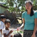 Contributed photo/Karen Meenan                                Olivia Meenan, and eighth-grader at FHMS, is distributing toothbrushes at a Buddhist school in Myanmar. Global Grins, a non-profit organization that purchases toothbrushes for needy children, partners with SAS. Global Grins points out that more people in the world have cell phones than toothbrushes, and that poor dental health can cause a variety of long-term health problems.