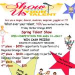 Enter Grange No. 225 talent show by April 4