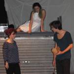 Staff Photo - Heather Spaulding                                Refugee helps Anon along his journey while the goddess Naja watches