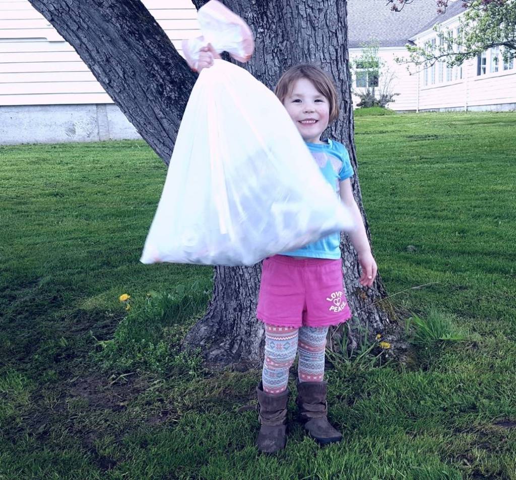 Contributed photo                                Georgia Smith proudly displays the trash she collected.