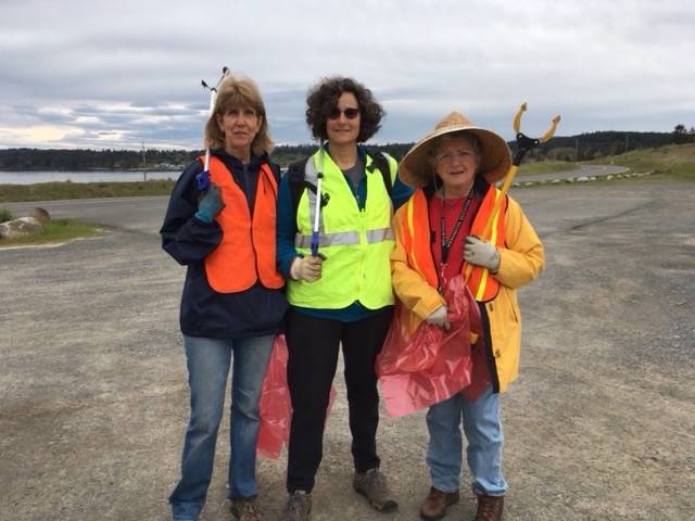 Contributed photo                                Members of Soroptimist International of Friday Harbor collect trash on a beach.