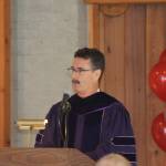 Staff photo. Skagit Valley College President Thomas Keegan addresses the graduates.