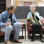 Staff photo/ Heather Spaulding. Brad Fincher and Deb Langhans rehearse as Chris and Alexandra in &ldquo;Velocity of Autumn.&rdquo;
