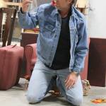 Staff photo/Heather Spaulding. Brad Fincher, as Chris, finds a Molotov Cocktail in &ldquo;Velocity of Autumn.&rdquo;                                Staff photo/ Heather Spaulding. Brad Fincher and Deb Langhans rehearse as Chris and Alexandra in &ldquo;Velocity of Autumn.&rdquo;