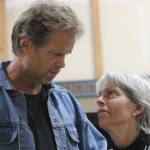 Staff photo/ Heather Spaulding. Brad Fincher and Deb Langhans rehearse as Chris and Alexandra in &ldquo;Velocity of Autumn.&rdquo;