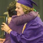 Staff photo/Heather Spaulding                                Superintendant Dana Diaz hugs graduate Cady Wilson.
