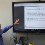 Staff photo/Hayley Day                                San Juan Island School District Board member Brent Snow discusses the budget at a meeting on July 14.