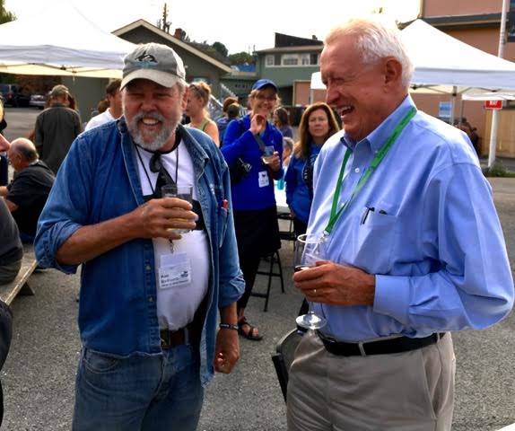 Contributed photo/Lodie Gilbert Budwill                                Ken Balcomb and Ralph Munro raise a glass together.