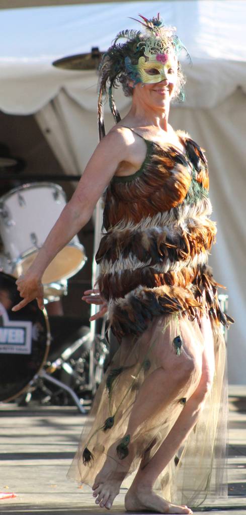 Staff photo/Heather Spaulding                                A participant from the 2016 Trashion Fashion show displays her costumes.
