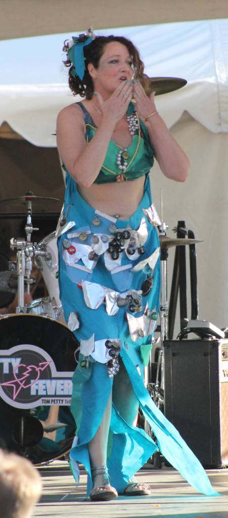 Staff photo/Heather Spaulding                                A participant from the 2016 Trashion Fashion show displays her costumes.