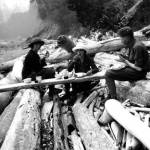 Contributed photo                                Early students taking a break on the beach near the labs.