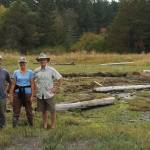 Contributed photo/Friends of the San Juans                                Tim Clark of the San Juan County Land Bank, Tina Whitman of Friends of the San Juans and landowner Jim Falconer pose at the site.