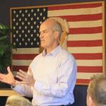Staff photo/Hayley Day                                Rep. Rick Larsen speaks to veterans at the Friday Harbor American Legion Post 163 on Oct. 15.