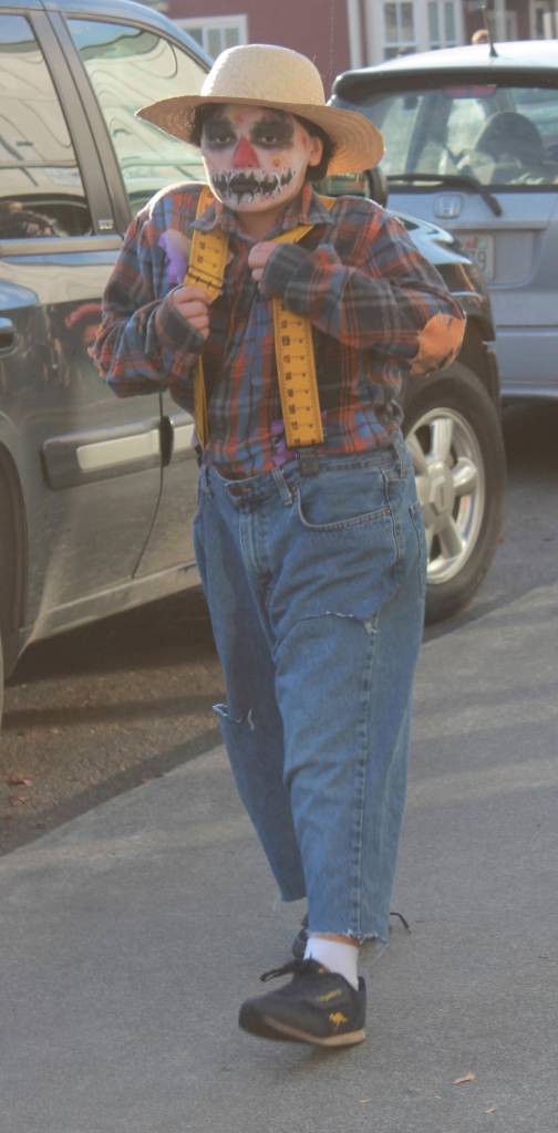 Staff photo/Heather Spaulding                                Friday Harbor Elementary School students parade their costumes down Argyle Avenue on Halloween.