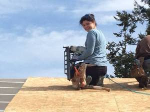 Contributed photo/Homes for Islanders                                An islander works on a new house.