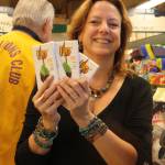 Staff photo/Hayley Day                                Shahn McGuire shows off her the only items she kept  four mint chocolate bars  from her four-minute run. The rest she donated to the Friday Harbor Food Bank.