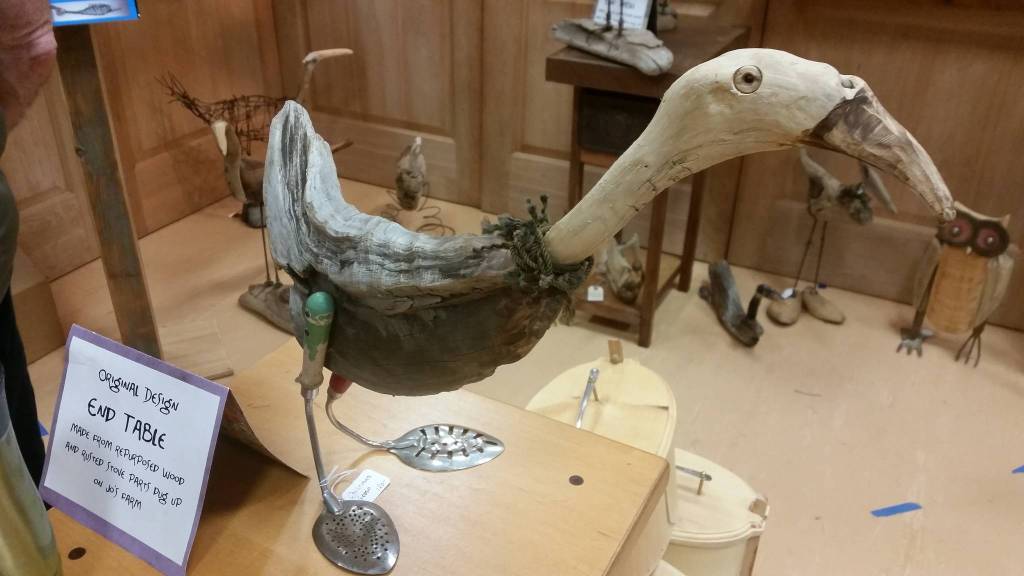 Driftwood goose with spoon feet