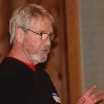 Staff photo Heather Spaulding. Island Stage Left Dan Mayes gives a sneak preview of their new production.