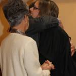 Staff photo/Heather Spaulding San Juan Superior Court Judge Katie Loring hugs her father.