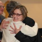 Staff photo/Heather Spaulding San Juan Superior Court Judge Katie Loring hugs her mother.