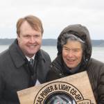 Staff photo/Hayley Day                                Elliot Mainzer, administrator of Bonneville Power Association, and OPALCO Board Member Winnie Adams at the event.