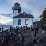 Journal file photo                                Lime Kiln Lighthouse in 2017, as visitors morn the prior years loss of Southern resident killer whales.