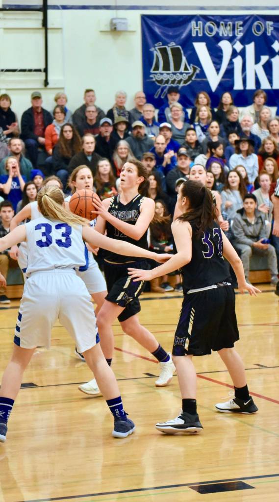 Contributed photo/John Stimpson                                Leah Black helps start the scoring early in the first quarter.