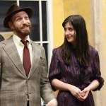 Staff photo/Hayley Day                                John Cornell, who plays the character Herb Shuttle, and Manda Dietz rehearse act one.