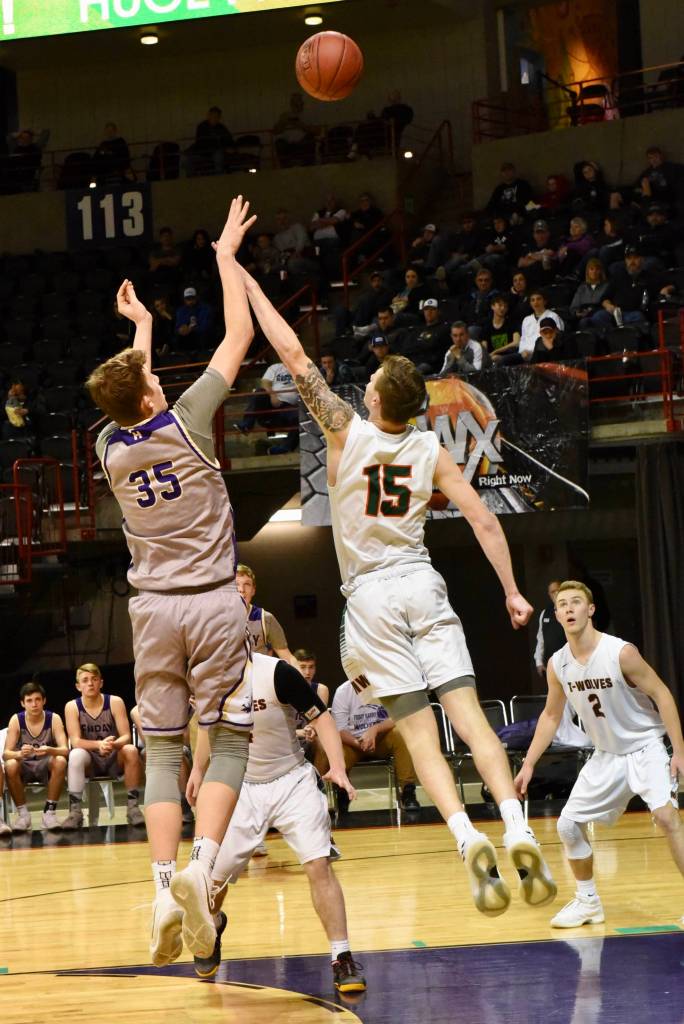 <em><strong>Contributed photo/ John Stimpson</strong></em>                                <em>Marshall Clark gets off a jumper for another two points.</em>