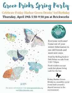 Green Drinks celebrates third birthday with sushi, wine, beer