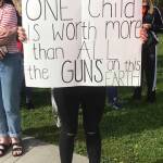 Contributed photo                                A student shows her sign at the April 20 walkout.