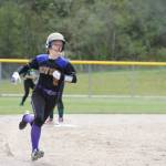 Staff photo/Tate Thomson                                Thea Sietz runs to third.