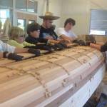 Contributed photo/Matt Wickey                                Students from Spring Street International School and Friday Harbor High School build the Coast Salish-style canoe named Xwachxeng.