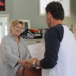 Staff photo/Hayley Day                                San Juan Island School District interim superintendent Kari McVeigh is sworn in on June 13.