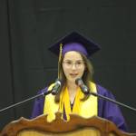 Staff photo/Heather Spaulding. Saluditorian Laurel Robertson addresses the crowd.
